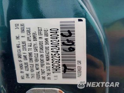 Zdjęcie 13 z 13 samochodu: 2002 HONDA ACCORD EX VIN:1HGCG22542A024040 - miniatura