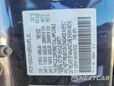 Zdjęcie 13 z 13 samochodu: 2019 HONDA CR-V EXL VIN:5J6RW1H8XKA019703 - miniatura