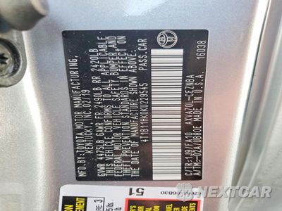 Zdjęcie 12 z 12 samochodu: 2019 TOYOTA CAMRY LE VIN:4T1B11HK0KU229545 - miniatura