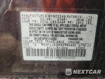 Zdjęcie 12 z 12 samochodu: 2014 NISSAN SENTRA SR VIN:3N1AB7AP8EY246250 - miniatura