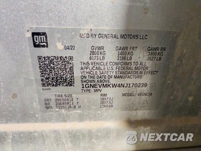 Zdjęcie 13 z 13 samochodu: 2022 CHEVROLET TRAVERSE LT VIN:1GNEVMKW4NJ170239 - miniatura
