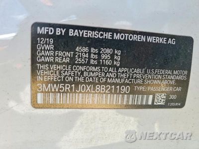 Zdjęcie 12 z 12 samochodu: 2020 BMW 330I VIN:3MW5R1J0XL8B21190 - miniatura