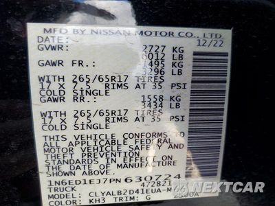 Zdjęcie 12 z 12 samochodu: 2023 NISSAN FRONTIER SV VIN:1N6ED1EJ7PN630724 - miniatura