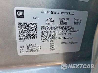 Zdjęcie 12 z 12 samochodu: 2021 CHEVROLET SILVERADO K1500 LT TRAIL BOSS VIN:1GCPYFED7MZ375777 - miniatura