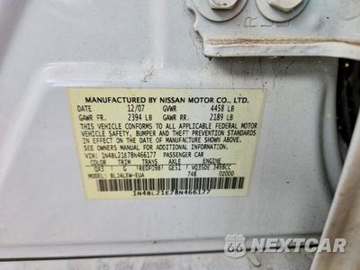 Zdjęcie 12 z 12 samochodu: 2008 NISSAN ALTIMA 3.5 SE VIN:1N4BL21E78N466177 - miniatura