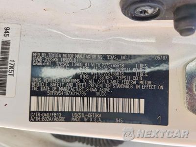 Zdjęcie 12 z 12 samochodu: 2007 TOYOTA TUNDRA SR5 VIN:5TFRV54197X014795 - miniatura