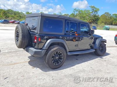 Trzecie zdjęcie samochodu z tyłu: 2018 JEEP WRANGLER UNLIMITED SPORT VIN:1C4HJXDG6JW166909 - miniatura