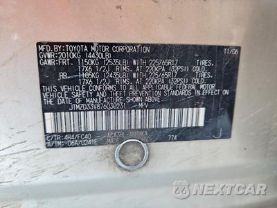 Zdjęcie 13 z 13 samochodu: 2007 TOYOTA RAV4 BASE VIN:JTMZD33V876030231 - miniatura