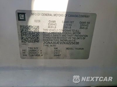 Zdjęcie 12 z 12 samochodu: 2019 CHEVROLET EQUINOX LT VIN:2GNAXUEV7K6225030 - miniatura