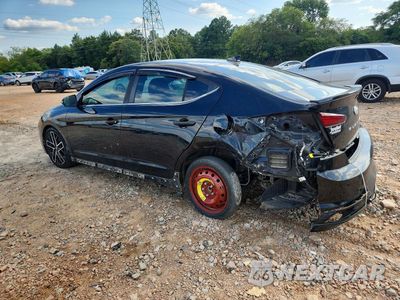Drugie zdjęcie samochodu z przodu: 2019 HYUNDAI ELANTRA SPORT VIN:KMHD04LB6KU859641 - miniatura