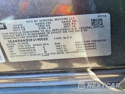 Zdjęcie 12 z 12 samochodu: 2015 BUICK ENCLAVE VIN:5GAKRAKD3FJ140522 - miniatura