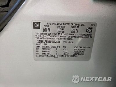 Zdjęcie 12 z 12 samochodu: 2015 CHEVROLET EQUINOX LS VIN:2GNALAEK5F6402664 - miniatura