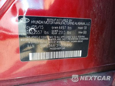 Zdjęcie 12 z 12 samochodu: 2015 HYUNDAI SONATA LIMITED VIN:5NPE34AF3FH235849 - miniatura