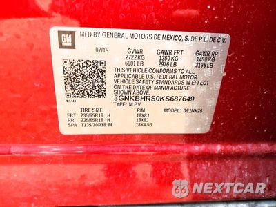 Zdjęcie 12 z 12 samochodu: 2019 CHEVROLET BLAZER 3LT VIN:3GNKBHRS0KS687649 - miniatura