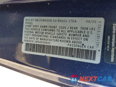 Zdjęcie 12 z 12 samochodu: 2005 VOLKSWAGEN GTI VIN:9BWDE61J854030642 - miniatura