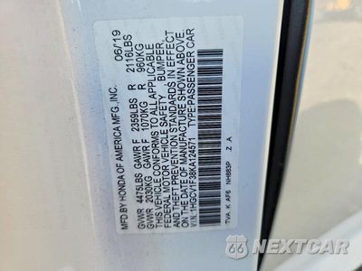 Zdjęcie 12 z 12 samochodu: 2019 HONDA ACCORD SPORT VIN:1HGCV1F38KA124571 - miniatura