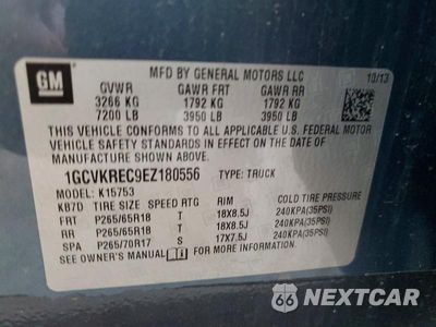 Zdjęcie 12 z 12 samochodu: 2014 CHEVROLET SILVERADO K1500 LT VIN:1GCVKREC9EZ180556 - miniatura