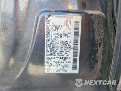 Zdjęcie 13 z 13 samochodu: 2007 NISSAN FRONTIER SE VIN:1N6AD07U27C445881 - miniatura