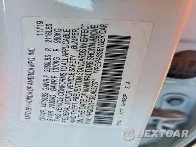 Zdjęcie 12 z 12 samochodu: 2020 HONDA ACCORD SPORT VIN:1HGCV1F39LA032371 - miniatura