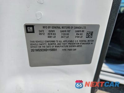 Zdjęcie 12 z 12 samochodu: 2013 CHEVROLET IMPALA LT VIN:2G1WG5E36D1158691 - miniatura