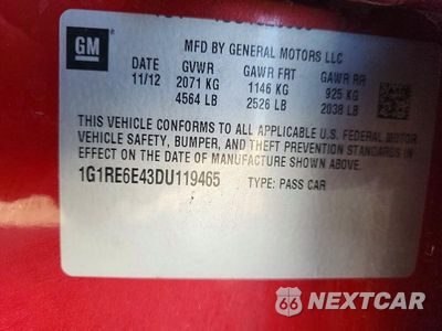 Zdjęcie 12 z 12 samochodu: 2013 CHEVROLET VOLT VIN:1G1RE6E43DU119465 - miniatura