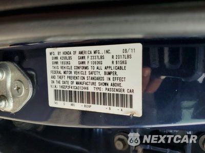 Zdjęcie 12 z 12 samochodu: 2012 HONDA ACCORD LXP VIN:1HGCP2F41CA012446 - miniatura