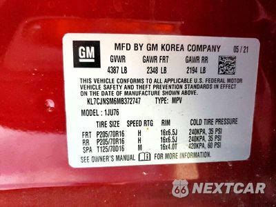 Zdjęcie 14 z 14 samochodu: 2021 CHEVROLET TRAX LS VIN:KL7CJNSM6MB372747 - miniatura