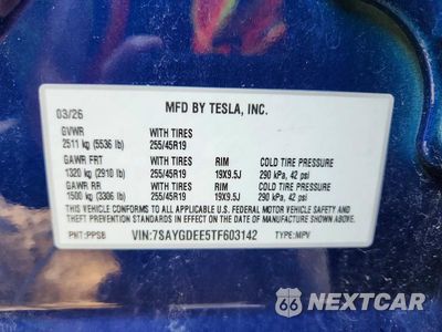 Zdjęcie 12 z 12 samochodu: 2026 TESLA MODEL Y VIN:7SAYGDEE5TF603142 - miniatura
