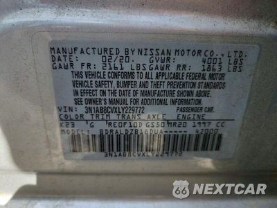 Zdjęcie 12 z 12 samochodu: 2020 NISSAN SENTRA SV VIN:3N1AB8CVXLY229772 - miniatura