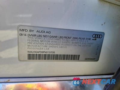 Zdjęcie 12 z 12 samochodu: 2015 AUDI A8 L QUATTRO VIN:WAU3GAFD8FN019705 - miniatura