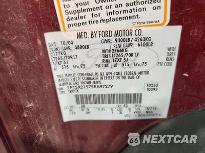 Zdjęcie 12 z 12 samochodu: 2005 FORD F250 SUPER DUTY VIN:1FTSX21575EA97279 - miniatura