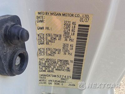 Zdjęcie 12 z 13 samochodu: 2017 NISSAN TITAN S VIN:1N6AA1R71HN527435 - miniatura