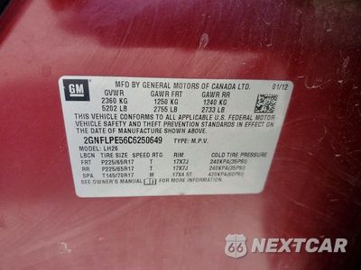 Zdjęcie 13 z 13 samochodu: 2012 CHEVROLET EQUINOX LT VIN:2GNFLPE56C6250649 - miniatura