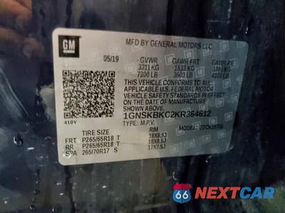Zdjęcie 13 z 13 samochodu: 2019 CHEVROLET TAHOE K1500 LT VIN:1GNSKBKC2KR364612 - miniatura