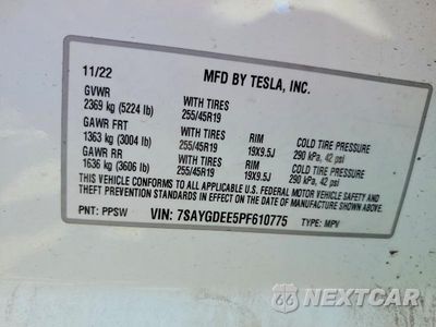 Zdjęcie 13 z 13 samochodu: 2023 TESLA MODEL Y VIN:7SAYGDEE5PF610775 - miniatura