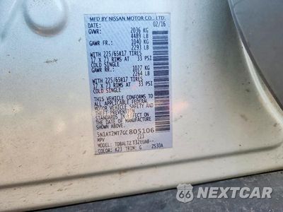Zdjęcie 13 z 13 samochodu: 2016 NISSAN ROGUE SV VIN:5N1AT2MT7GC805106 - miniatura