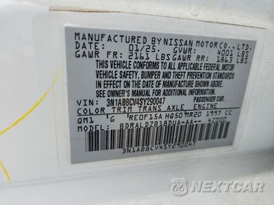 Zdjęcie 12 z 12 samochodu: 2025 NISSAN SENTRA SV VIN:3N1AB8CV4SY290047 - miniatura