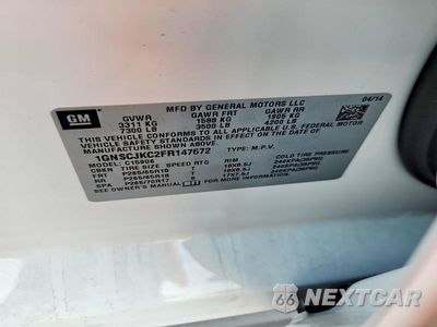 Zdjęcie 13 z 13 samochodu: 2015 CHEVROLET SUBURBAN C1500 LT VIN:1GNSCJKC2FR147672 - miniatura