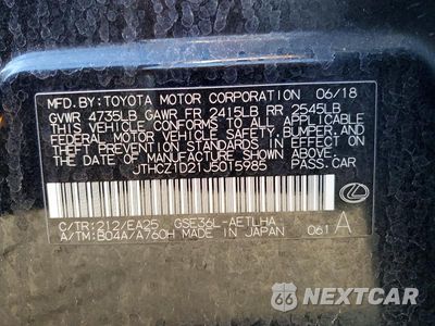 Zdjęcie 12 z 12 samochodu: 2018 LEXUS IS 350 VIN:JTHCZ1D21J5015985 - miniatura