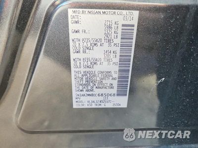 Zdjęcie 13 z 13 samochodu: 2014 NISSAN PATHFINDER S VIN:5N1AR2MN8EC685068 - miniatura
