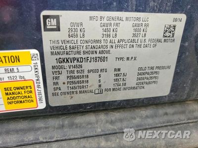 Zdjęcie 13 z 13 samochodu: 2015 GMC ACADIA SLE VIN:1GKKVPKD1FJ187601 - miniatura