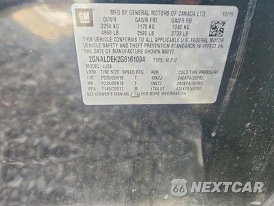 Zdjęcie 12 z 12 samochodu: 2016 CHEVROLET EQUINOX LTZ VIN:2GNALDEK2G6161004 - miniatura