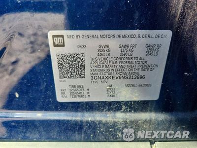 Zdjęcie 13 z 13 samochodu: 2022 CHEVROLET EQUINOX LT VIN:3GNAXKEV6NS213896 - miniatura