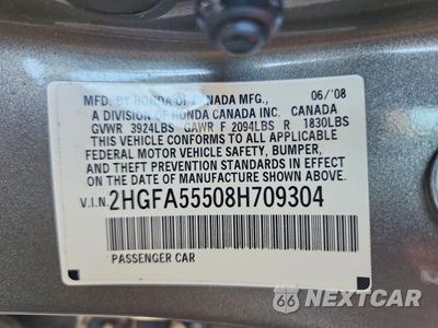 Zdjęcie 12 z 12 samochodu: 2008 HONDA CIVIC SI VIN:2HGFA55508H709304 - miniatura