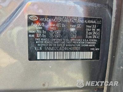 Zdjęcie 13 z 13 samochodu: 2019 HYUNDAI SANTA FE SE VIN:5NMS2CAD4KH031101 - miniatura