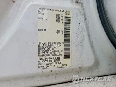 Zdjęcie 12 z 12 samochodu: 2017 NISSAN ALTIMA 2.5 S VIN:1N4AL3AP8HN338839 - miniatura