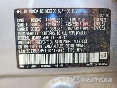 Zdjęcie 13 z 13 samochodu: 2018 HONDA HR-V EX VIN:3CZRU6H51JG719943 - miniatura