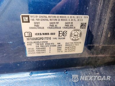 Zdjęcie 12 z 12 samochodu: 2015 GMC SIERRA K1500 SLE VIN:3GTU2UEC2FG177210 - miniatura