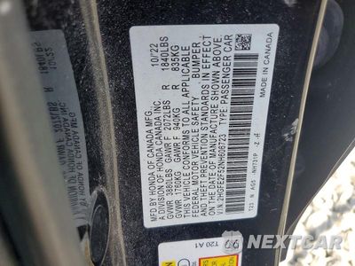 Zdjęcie 12 z 12 samochodu: 2022 HONDA CIVIC SPORT VIN:2HGFE2F52NH606723 - miniatura