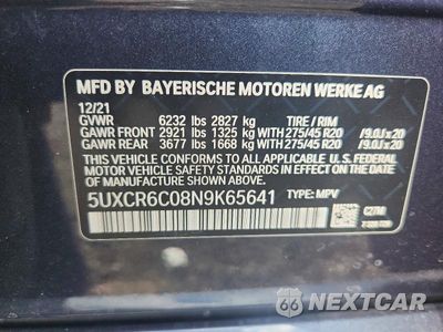 Zdjęcie 13 z 13 samochodu: 2022 BMW X5 XDRIVE40I VIN:5UXCR6C08N9K65641 - miniatura
